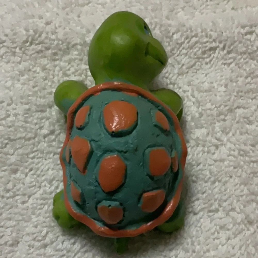 Green Turtle and Blue Gnome Figurine Set plant or shelve hangers.